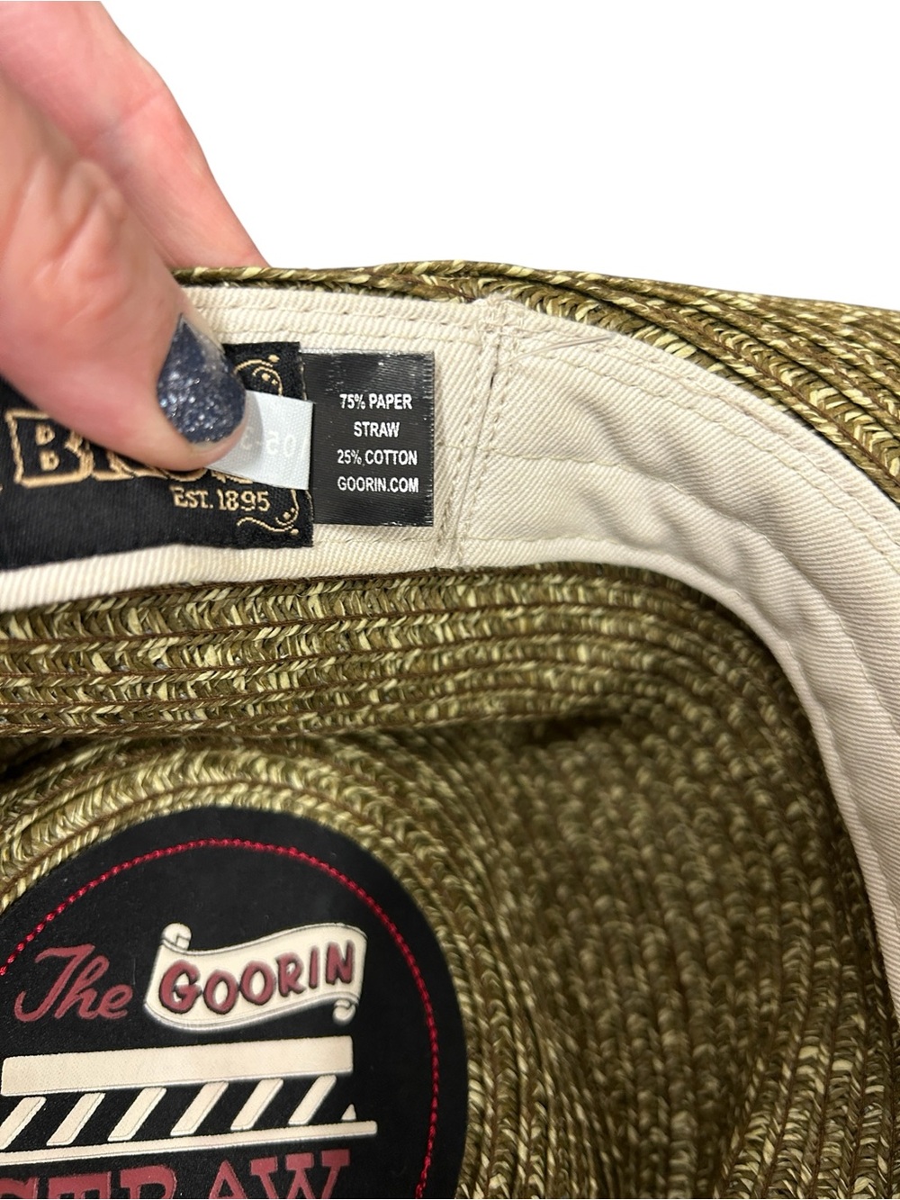 Goorin Bros Straw Hat | Large | Wide Brim Paper Straw Sun Hat | Natural Tan - Picture 5 of 7
